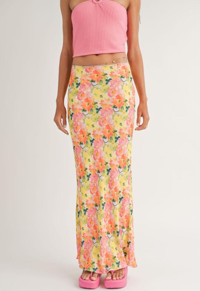 EVERY LITTLE THING FLORAL MAXI SKIRT 